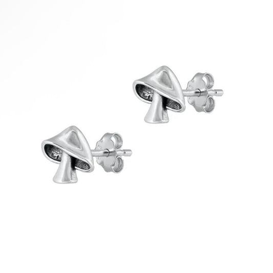 Sterling Mushroom Studs
