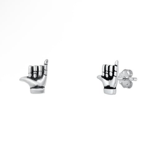Sterling Shaka Studs