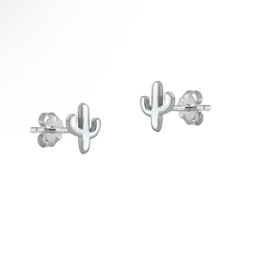 Sterling Cactus Studs