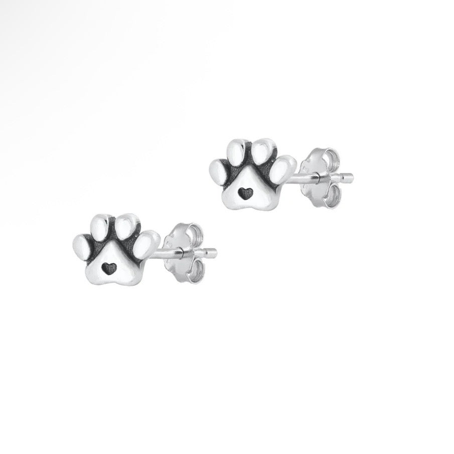 Sterling Paw Studs