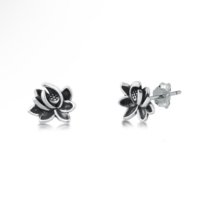 Sterling Lotus Studs