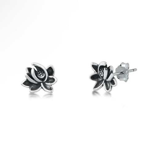 Sterling Lotus Studs