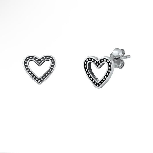 Sterling Heart Studs