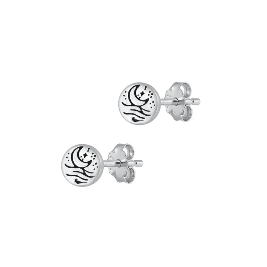 Sterling Moon Studs