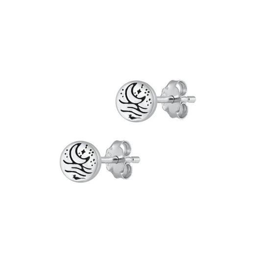 Sterling Moon Studs
