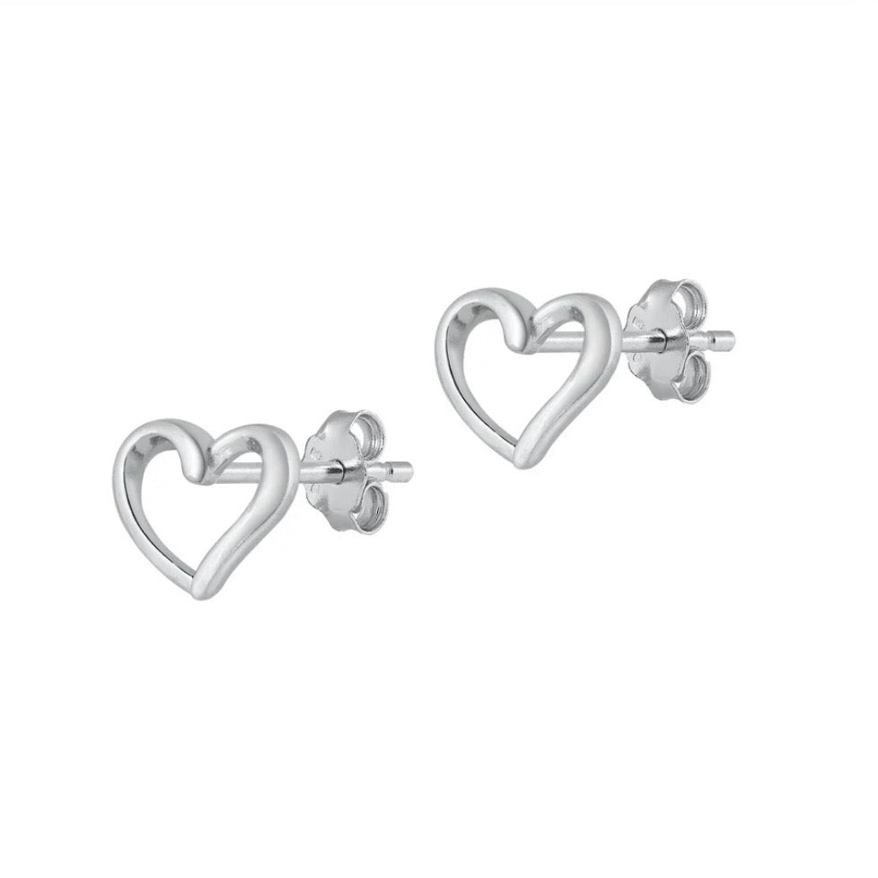 Sterling Heart Studs