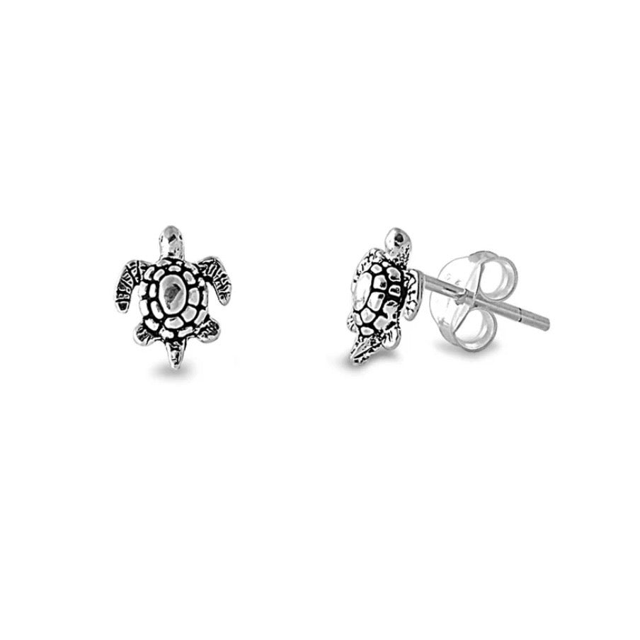 Sterling Turtle Studs