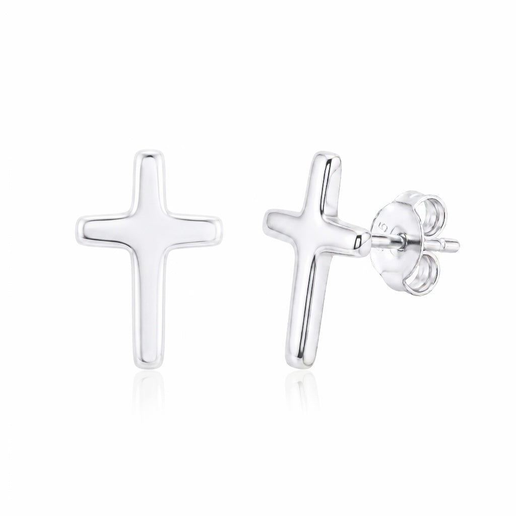 Sterling Cross Studs