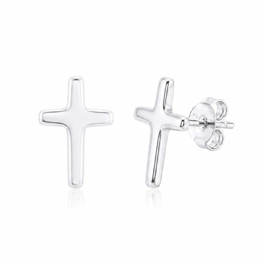 Sterling Cross Studs
