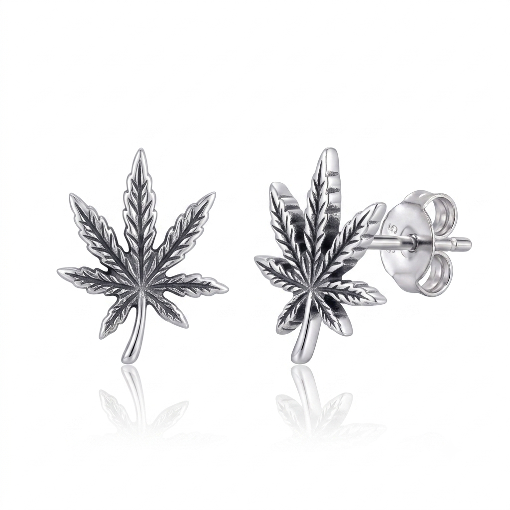Sterling Cannabis Studs