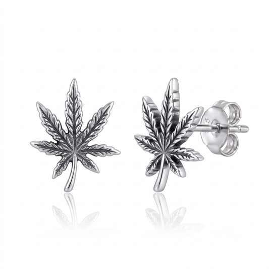 Sterling Cannabis Studs