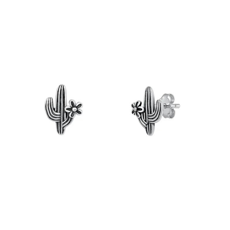 Sterling Cactus Studs