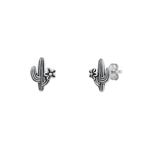 Sterling Cactus Studs