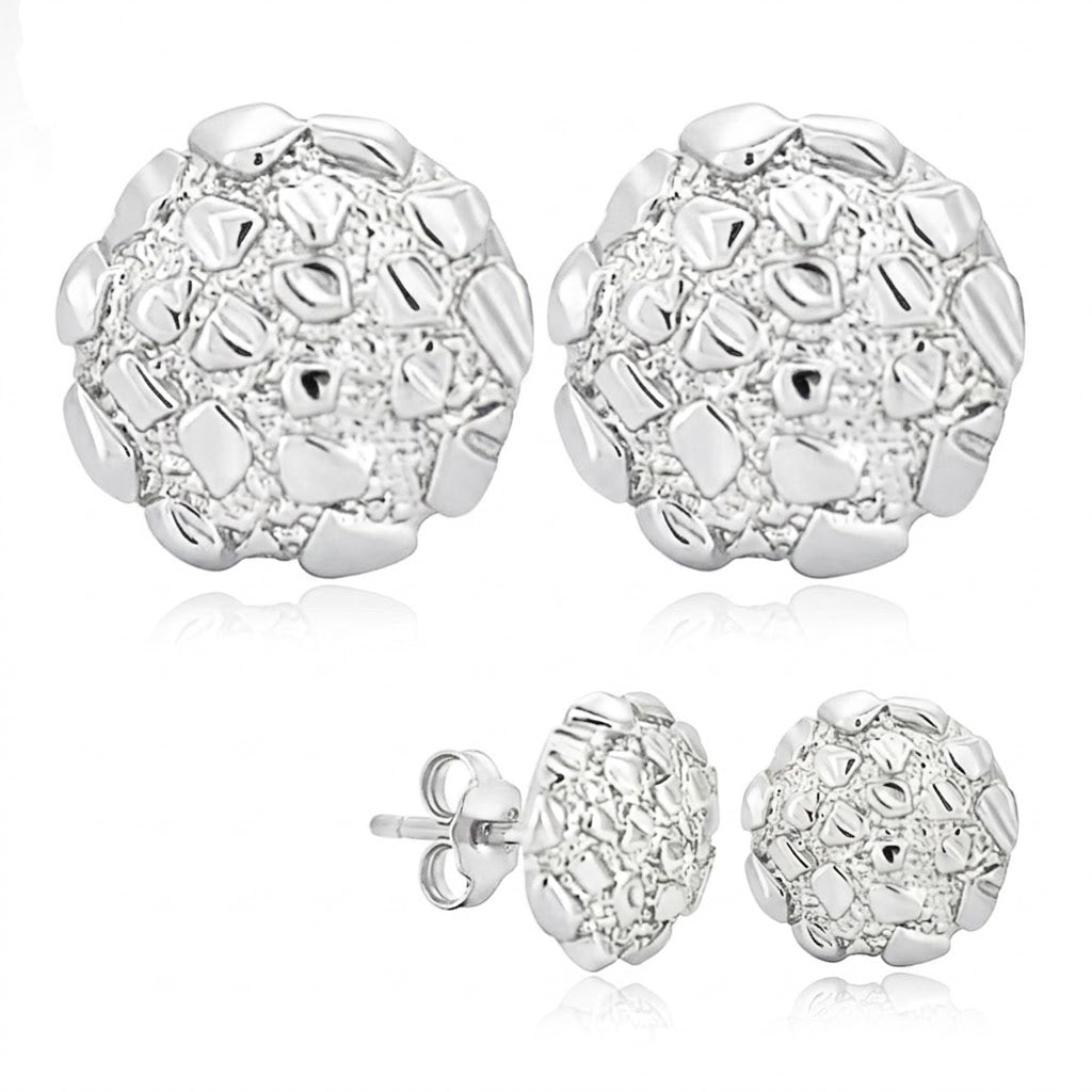 Sterling Nugget Earrings