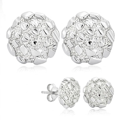 Sterling Nugget Earrings