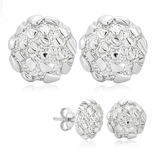 Sterling Nugget Earrings