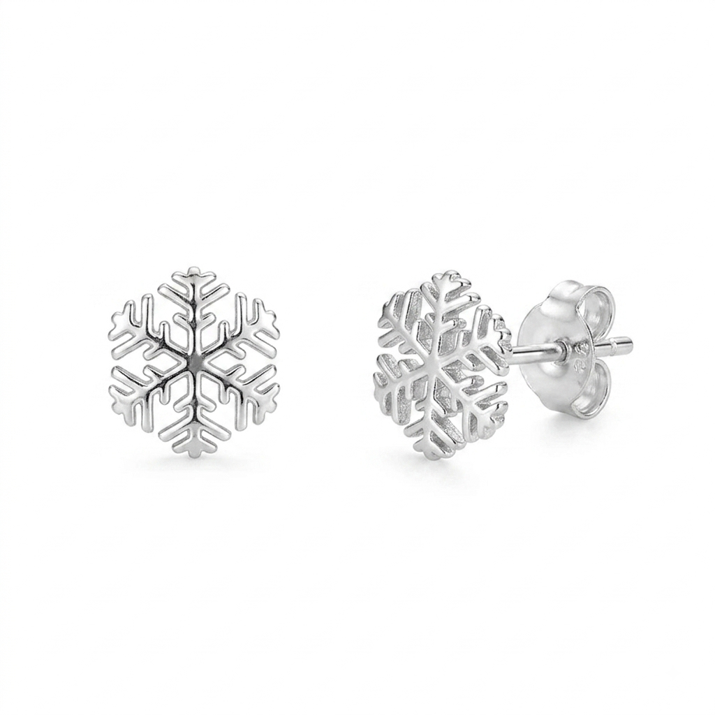 Sterling Snowflake Studs