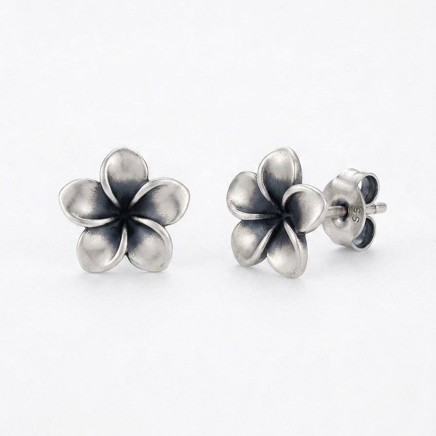 Sterling Hibiscus Studs