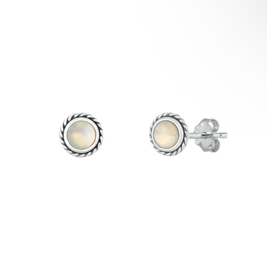 Sterling Moonstone Studs