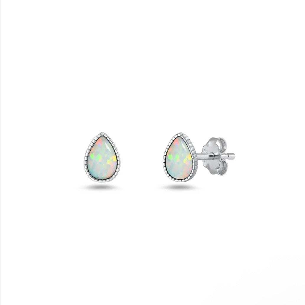 Sterling Opal Studs