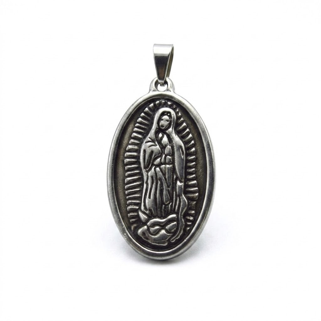 Steel Virgin Mary Pendant
