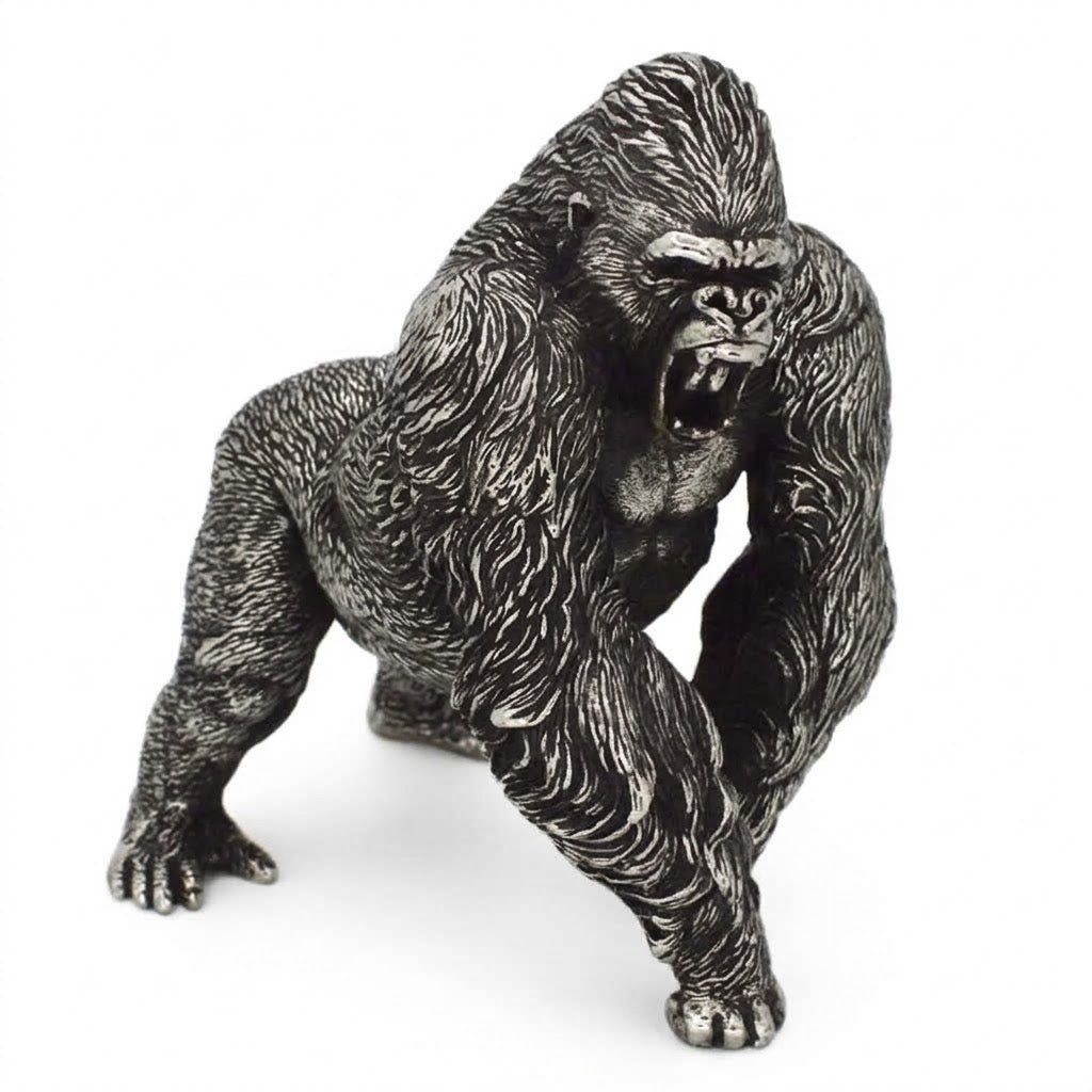 Solid Steel Gorilla Statue