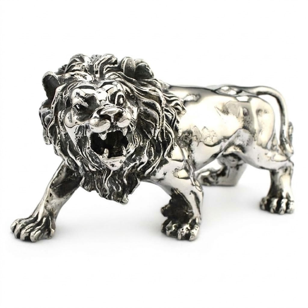 Solid Steel Lion Statue