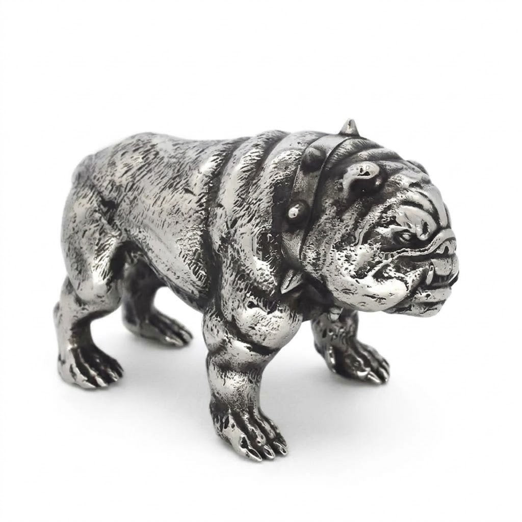 Solid Steel Bulldog Statue