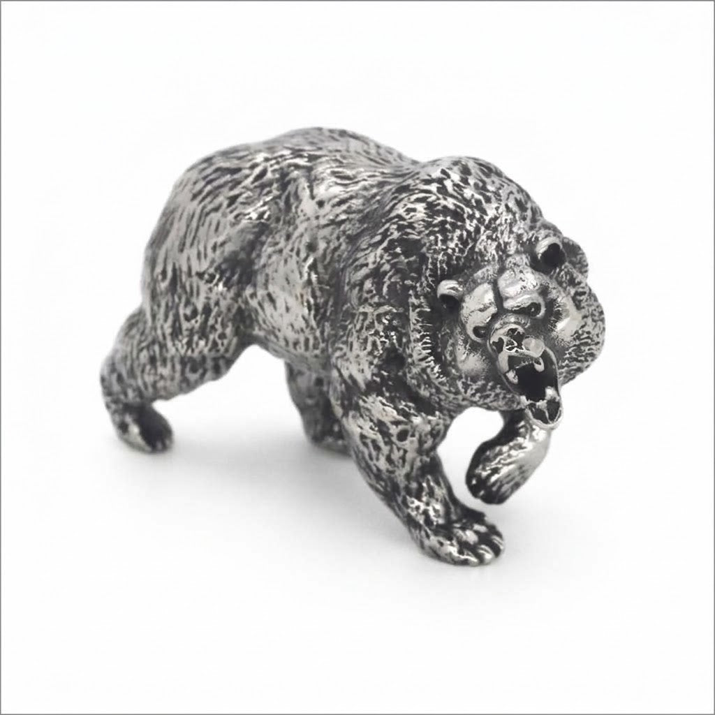 Solid Steel Bear Statue