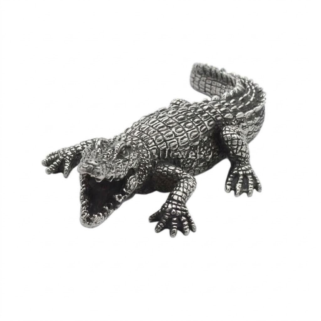 Solid Steel Alligator Statue