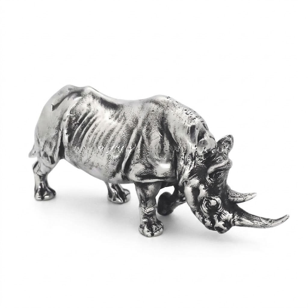 Solid Steel Rhino Statue