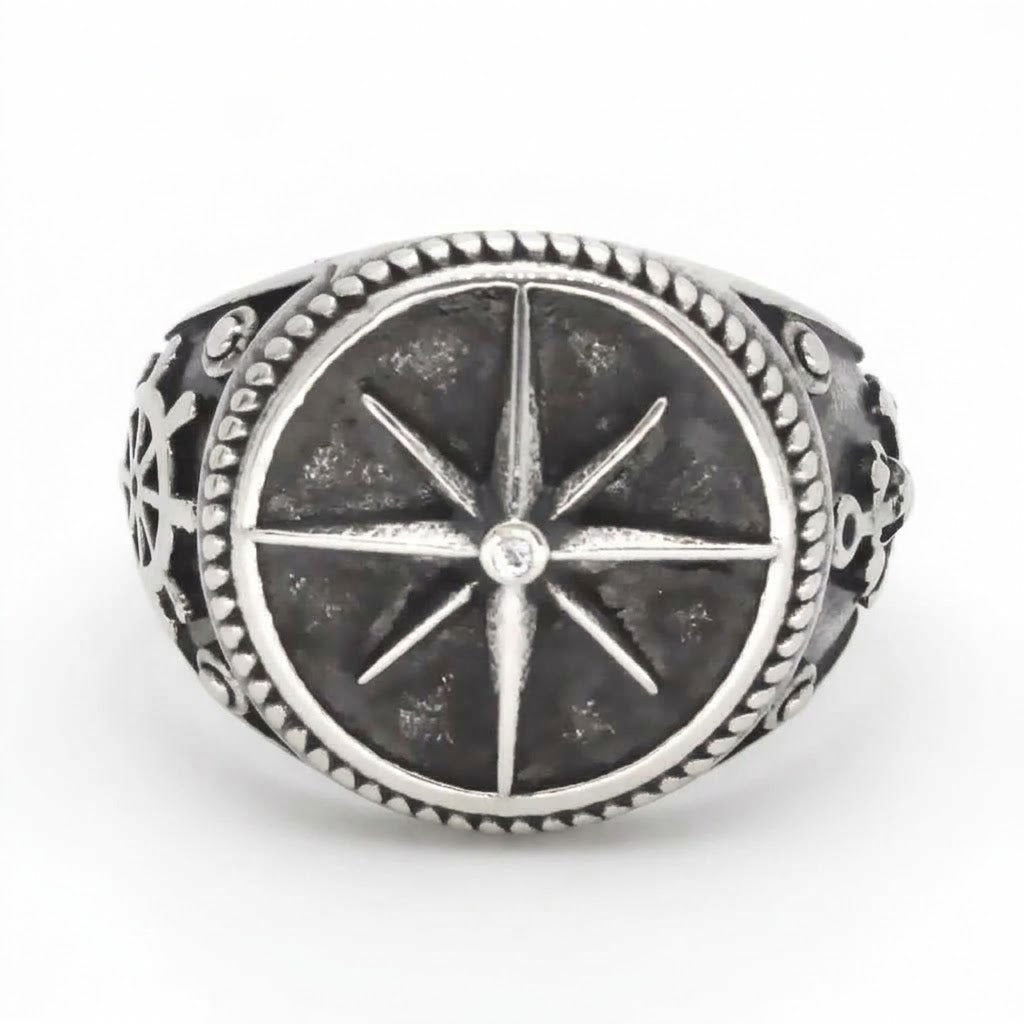 Steel Compass Ring