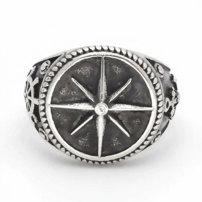 Steel Compass Ring