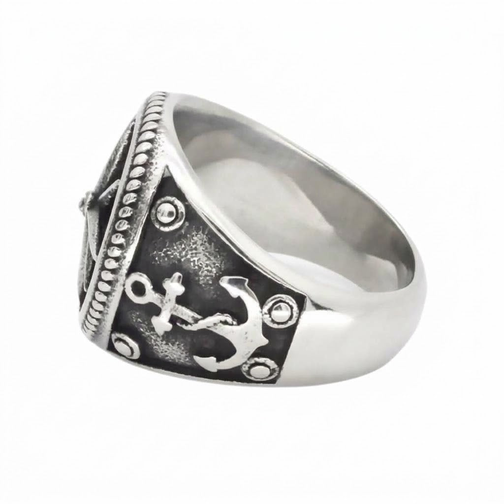 Steel Compass Ring