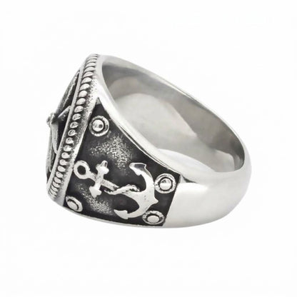 Steel Compass Ring