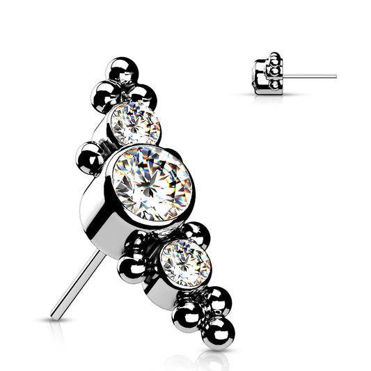 CZ & Bead Threadless Top