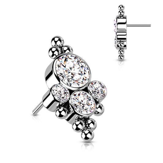 CZ & Bead Threadless Top