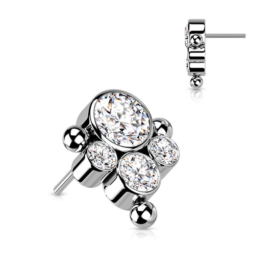 CZ & Bead Threadless Top