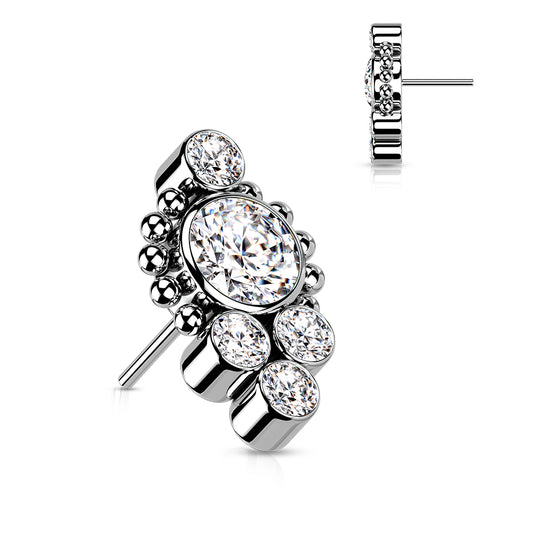 CZ & Bead Threadless Top