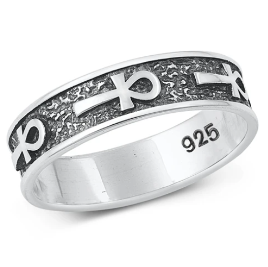 Sterling Ankh Band