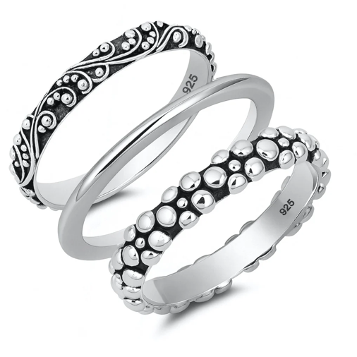 Sterling 3 Ring Set