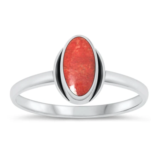 Sterling Coral Ring