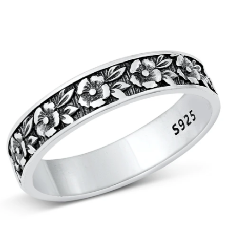 Sterling Floral Band