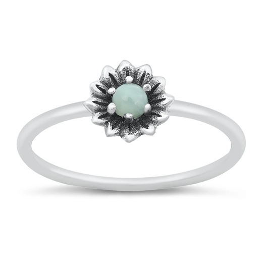Sterling Larimar Ring