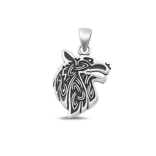 Sterling Wolf Pendant