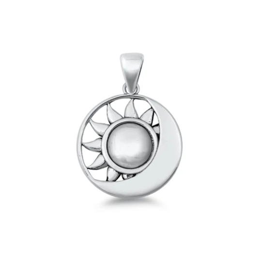 Sterling Sun & Moon Pendant