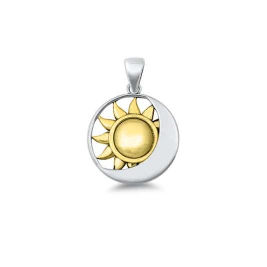 Sterling Sun & Moon Pendant