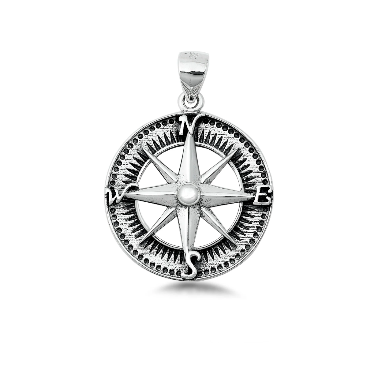 Sterling Compass Pendant