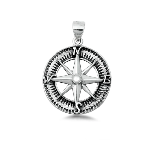 Sterling Compass Pendant