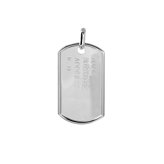 Sterling Dog Tag Pendant